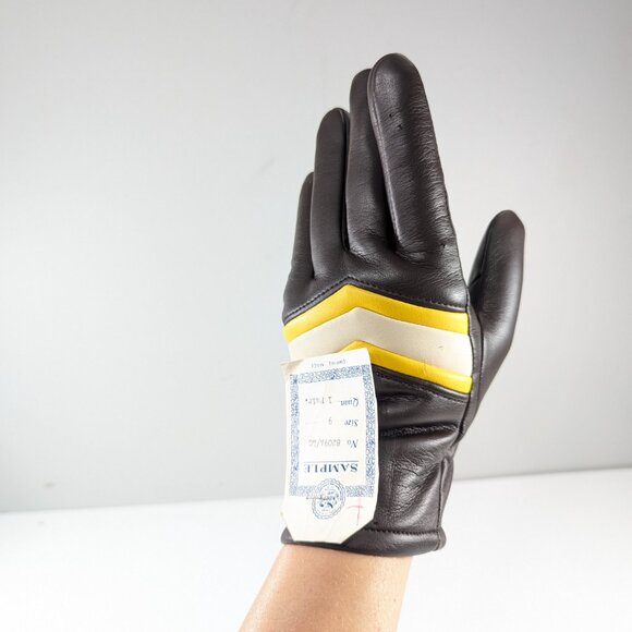 NOS vintage PVC gloves, 1970 style / 1980s ladies gloves Empire Made Hong Kong - Picture 11 of 12